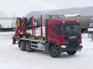 Сортиментовоз scania g500 с манипулятором tajfun liv 105zk и надстройкой sts forest