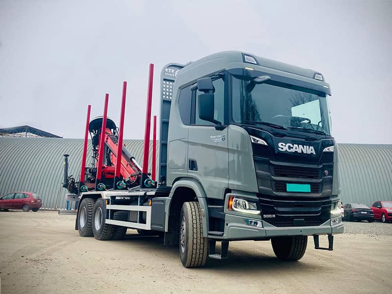 Лесовоз scania 500r с гидроманипулятором palfinger epsilon m120l